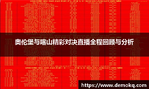 奥伦堡与喀山精彩对决直播全程回顾与分析